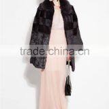 Red Wine Color Rex Rabbit Fur Pattern of Natural Fur Coats thumbnail-3