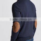 High Quality Wholesale Knit Wear Men's Button High-neck Sweater With Suedette Elbow Patches (BKNM16) thumbnail-2