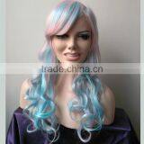 MGOO Women Brazilian Hair Full Lace Wig Multi-color Body Wave Ladies Wig For Party thumbnail-3