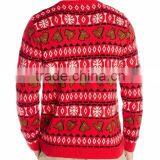 Men Red Sweater Christmas Hat Horse Pattern Christmas Jumper Sweater thumbnail-2