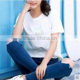 The New 2017 Female Loose Big Yards Short Sleeve T-shirt Dress White thumbnail-1