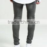 Latest Design High Quality Men 's Khaki Denim Men's Strech Biker Big Holes Jeans Made in China thumbnail-3