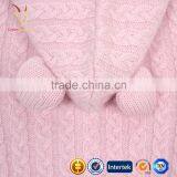Baby Girl Pink Knitted Sweater Cardigan,Cable Knit Sweater Cardigan for Girl thumbnail-4