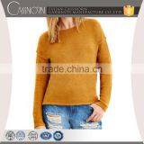 Fashion Girl T-shirts Boat Knitting Pattern Neck Sweater thumbnail-4