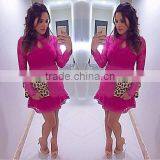 the Latest Autumn Women Long Sleeve Lace Dress Cocktail Mini Dress thumbnail-2