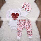 S17483A Baby Girl Clothes Flower Heart Pattern Long Sleeve Baby Girl Clothing Set thumbnail-3