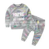 High Quality Pullover Long Sleeve t Shirt Children Sports Clothes Sets thumbnail-2