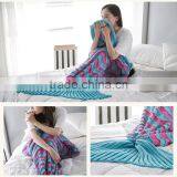 Customized High Quality Ladies Striped Hollow Mermaid Tail Blankets thumbnail-5