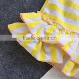 2016 Easter Design New Baby Kids Yellow Strpies Easter Girls Outfits Boutique Clothing With Matching Headband and Necklace Set thumbnail-4