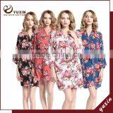 Wedding Bridesmaid White Cotton Floral Robe Bride Robes FR0024 thumbnail-1
