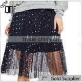 2017 OEM Spring Knee Length Navy Blue Foil Spotted Sequin Skirt thumbnail-1