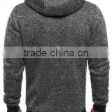 Men's Dark Grey and Orange Contast Color Zipper Details Hoodies thumbnail-4