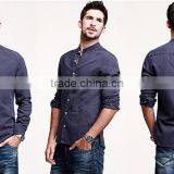 Long Sleeve Plain Shirt 100 Linen Shirts Made in Guangzhou thumbnail-5