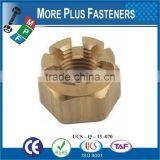 Made in Taiwan Brass Plated Stainless Steel Black Phosphate Half Castle Nut thumbnail-2