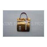 Durable Soft Loop Handle Bag Gold Yellow Printing Logo for Brand Shops thumbnail-1