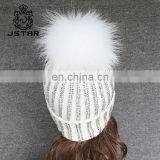 2017 New Style Fur Ball Knit Patterns Hat With POMPOM Autumn/winter Warm Colorul Fashionable Lady Hat thumbnail-1