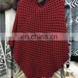 Wholesale Pullover Knitted Poncho Wool Sweater Design for Girl thumbnail-1