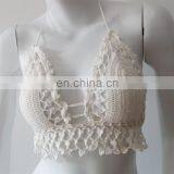 SUMMER CROCHET TOP Summer Festival Top Yoga Corset Hippie Knit White Lace Sexy Bra Halter Top thumbnail-4