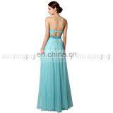 Captivating Gowns With Plunging Necklines Sky Blue Chiffon Crystal Evening Dresses Long Evening Dresses AJ003 thumbnail-3