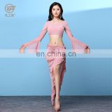 T-5199 Sexy elegant lady performance belly dance top and belt wear set
