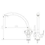 Dogo Factory Wholesale KaiPing Taps Black China Faucet 3 Way Kitchen Faucet thumbnail-5