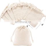 Reusable eco friendly bulk Muslin Cloth Gift Favor  Jewelry Pouches  Cotton  Bags  for Wedding DIY Craft Soaps Herbs