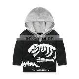 Autumn Baby Boy Set Contrast Color Hoodie Tops And Solid Color Trousers Dinosaur Printed Kids Boy Clothes Sets thumbnail-3