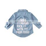 Autumn Toddler Baby Girl Coat Cotton Denim Kids Children Clothes Letters Printed Tops T-Shirt Trench Jacket thumbnail-6