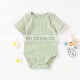 Envelope Short Sleeve Snap Crotch Knitted Baby Bodysuit Romper thumbnail-4