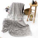 Highly Quality Polyester Printed Light Grey Flannel Fleece Brushed Blanket thumbnail-2