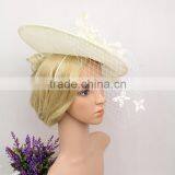 Fashionalbe Design Lace Cover Sinamay With Veil Fascinator Church Hat thumbnail-4