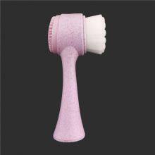 Wheat Straw Face Cleaning Brush 2-in-1 Silicone&Soft Synthetic Bristles Brush For Face thumbnail-3