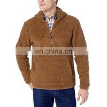 Wholesales Custom Outdoor 1/4 Zip Sweatshirt Cozy Sherpa Hoodies Top for Men thumbnail-1