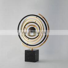 Nordic Living Room Metal Gold Black Marble Sculpture Iron Modern Home Decor Accessories for Living Room thumbnail-4