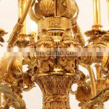 Luxury French Pendant Light Brass Pendant Lamp Gold Chandelier Candle Chandeliers Antique Brass Light thumbnail-3