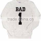White Color Printed Sweatshirt/white Color Sweatshirt With Black Color Printing/custom White Color Sweatshirt thumbnail-1
