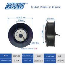 190 mm Turbo Blower AC Motor High Pressure High Cfm Backward Curved Centrifugal Impeller Radial Blower Fan thumbnail-3
