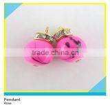 Glass Crystal Pendant Sew on Clear Chaton Mix Green Plastic Bacll Round 14mm Diameter thumbnail-2