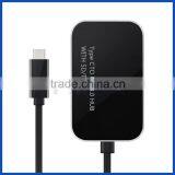 Multifunction 5-in-1 USB Type C Female to 2 Ports USB 3.0 Hub With TF/SD Card Reader + RJ45 10/100/1000Mbps Gigabit Lan Adapter thumbnail-2