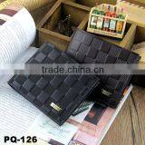 Stock Fashion Black Check Grain Wallet for Men thumbnail-1