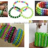 Hot Sell Ecofriendly Multi Color Rubber Loom Bands Kit for children diy bracelet jewelery