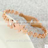 Fashion Titanium Steel Zircon Rose Gold Bangles Butterfly Daisy Bracelet thumbnail-3
