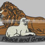 LION AND LAMB PEACE AND GRACE 100% all embroidery mathine patches