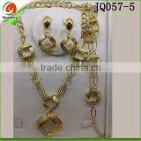 Gold Plated Earring Necklace Bracelet Set Nigerian thumbnail-1