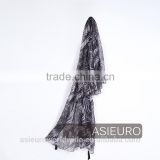 White Black Fashion Scarf with Tassels, Over Size, BSCI and SEDEX Approve