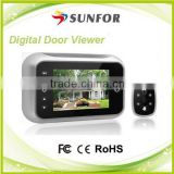 AA battery or DC adapter powered 3.5inch peephole door viewer