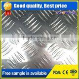 Five Bar Embossed Pattern Aluminum Plate 6063 Anti-skid Aluminum Sheet