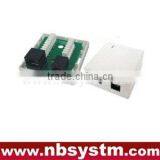 2 Ports Surface Box UTP Cat6 RJ45 + RJ11 PCB Jack