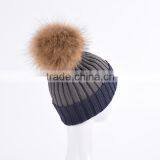 Constract Color Knitted Fur Child Hats Baby Children Winter Hats KZ160086 thumbnail-3