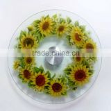 Dia. 30.5cm sunflower tempered glass turntable lazy susan